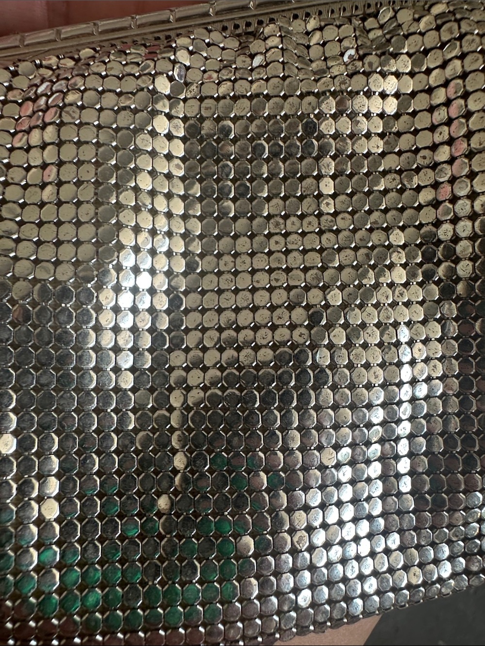 Vintage whiting & Davis Silver Mesh Evening Bag with Chain Handle - Picture 2 of 8